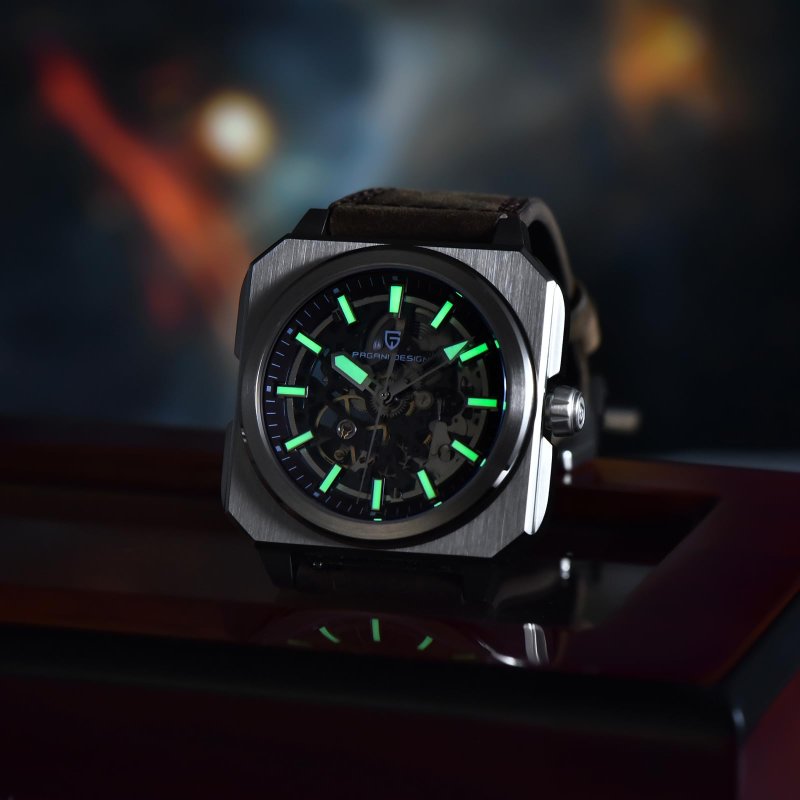Pagani Design PD-1791 Skeleton - Vierkant Automatisch Herenhorloge – afbeelding 5
