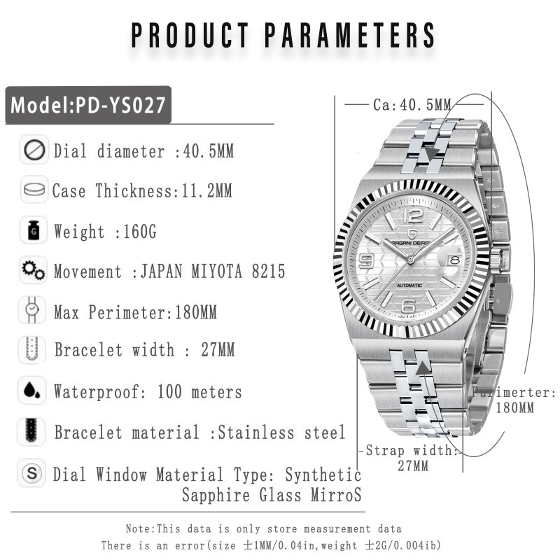 Pagani Design Automatisch Herenhorloge – 10 ATM & Saffierglas – afbeelding 6
