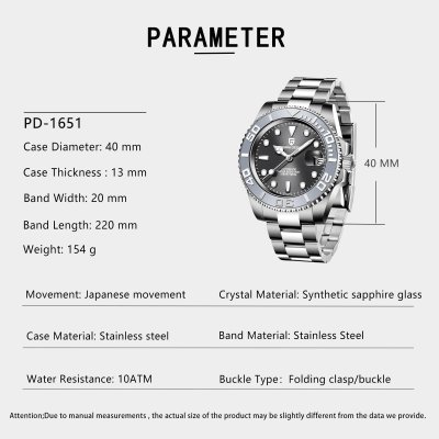 Thumbnail van Pagani Design PD-1651 Herenhorloge - NH35 Automatisch & Saffierglas