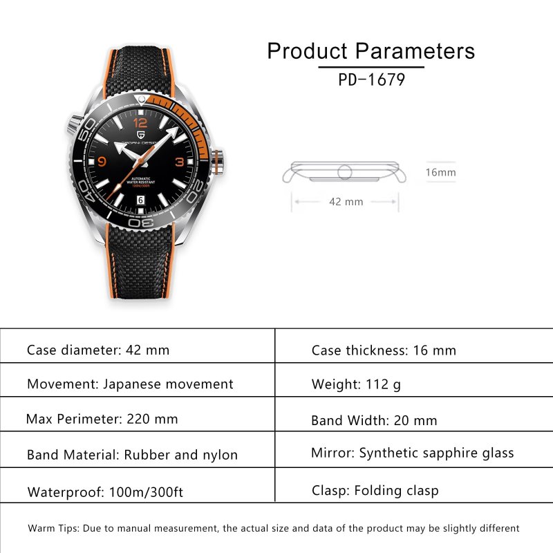 Pagani Design PD-1679 Herenhorloge - NH35 Automatisch & Keramische Bezel – afbeelding 6